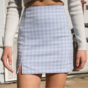 Brandy Melville Blue Plaid Skirt